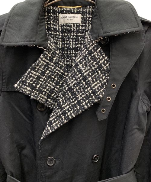 Saint Laurent Paris（サンローランパリ）Saint Laurent Paris (サンローランパリ) トレンチコート ブラック サイズ:Ｍの古着・服飾アイテム