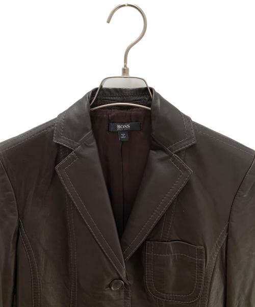 BOSS HUGO BOSS（ボス ヒューゴボス）BOSS HUGO BOSS (ボス ヒューゴボス) ラムレザージャケット ブラウン サイズ:Ｍの古着・服飾アイテム