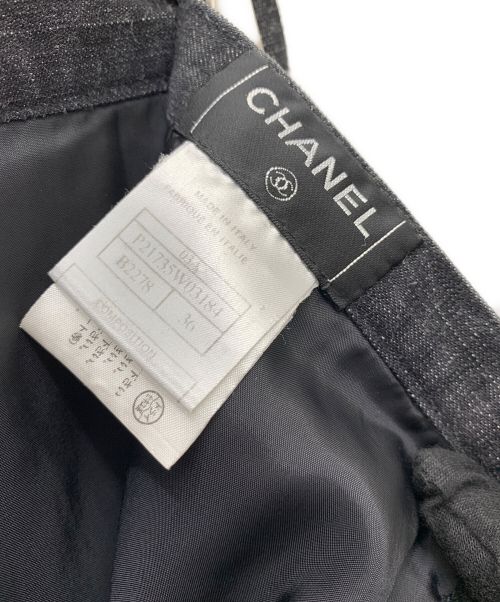 CHANEL（シャネル）CHANEL (シャネル) デニム切替スカート グレー サイズ:SIZE 36の古着・服飾アイテム