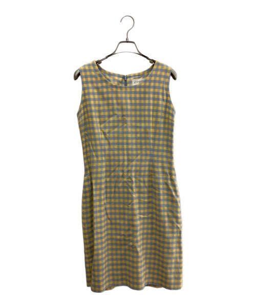 GIVENCHY（ジバンシィ）GIVENCHY (ジバンシィ) ノースリーブワンピース ブルー×イエロー サイズ:10号の古着・服飾アイテム