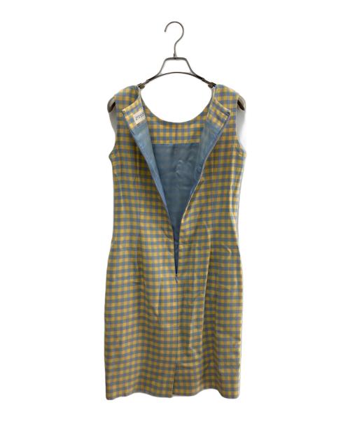 GIVENCHY（ジバンシィ）GIVENCHY (ジバンシィ) ノースリーブワンピース ブルー×イエロー サイズ:10号の古着・服飾アイテム