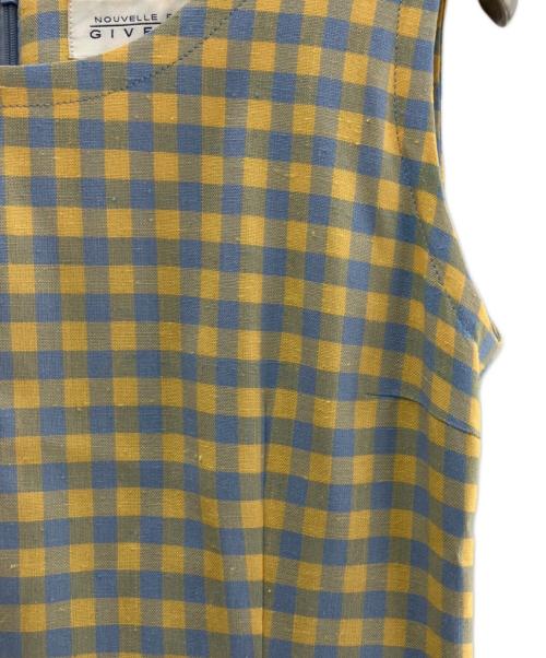 GIVENCHY（ジバンシィ）GIVENCHY (ジバンシィ) ノースリーブワンピース ブルー×イエロー サイズ:10号の古着・服飾アイテム