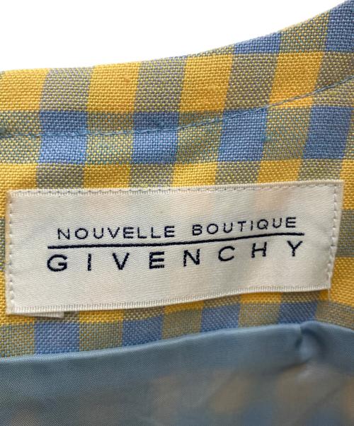 GIVENCHY（ジバンシィ）GIVENCHY (ジバンシィ) ノースリーブワンピース ブルー×イエロー サイズ:10号の古着・服飾アイテム