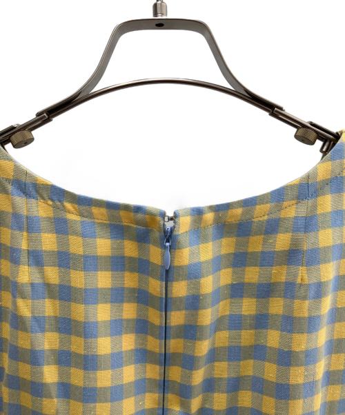 GIVENCHY（ジバンシィ）GIVENCHY (ジバンシィ) ノースリーブワンピース ブルー×イエロー サイズ:10号の古着・服飾アイテム