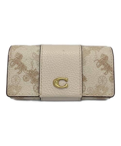 COACH（コーチ）COACH (コーチ) 6連キーケース ベージュ×ホワイトの古着・服飾アイテム