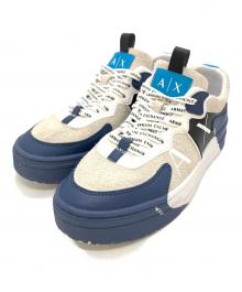 ARMANI EXCHANGE（アルマーニ エクスチェンジ）の古着「ローカットスニーカー」｜ネイビー×グレー