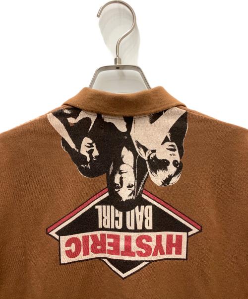 Hysteric Glamour（ヒステリックグラマー）Hysteric Glamour (ヒステリックグラマー) BAD GIRLプリントビッグポロシャツ ブラウン サイズ:Ｍの古着・服飾アイテム