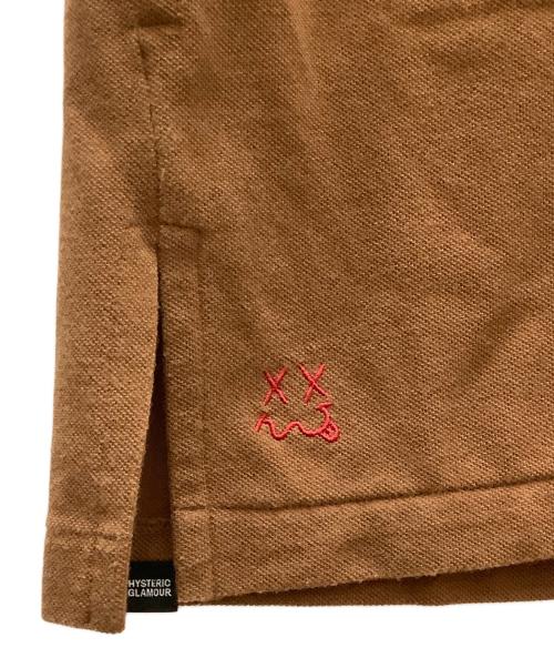 Hysteric Glamour（ヒステリックグラマー）Hysteric Glamour (ヒステリックグラマー) BAD GIRLプリントビッグポロシャツ ブラウン サイズ:Ｍの古着・服飾アイテム