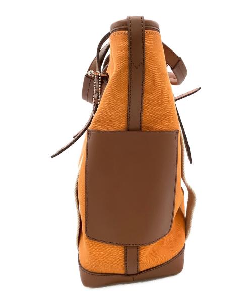 COACH（コーチ）COACH (コーチ) Bleeker City Canvas Tote オレンジ×ブラウンの古着・服飾アイテム
