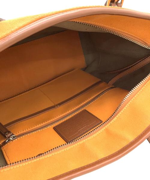 COACH（コーチ）COACH (コーチ) Bleeker City Canvas Tote オレンジ×ブラウンの古着・服飾アイテム