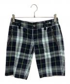 BURBERRY BLUE LABELバーバリー ブルー レーベル）の古着「ノバチェックハーフパンツ」｜グリーン×ブラック
