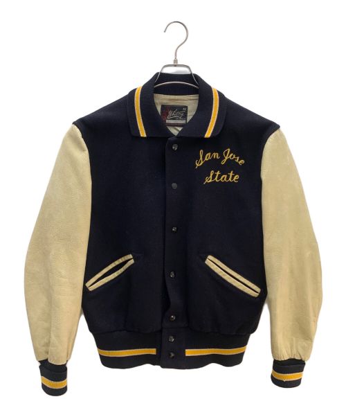 Whiting（ホワイティング）Whiting (ホワイティング) スタジャン ネイビー×ベージュ サイズ:42の古着・服飾アイテム