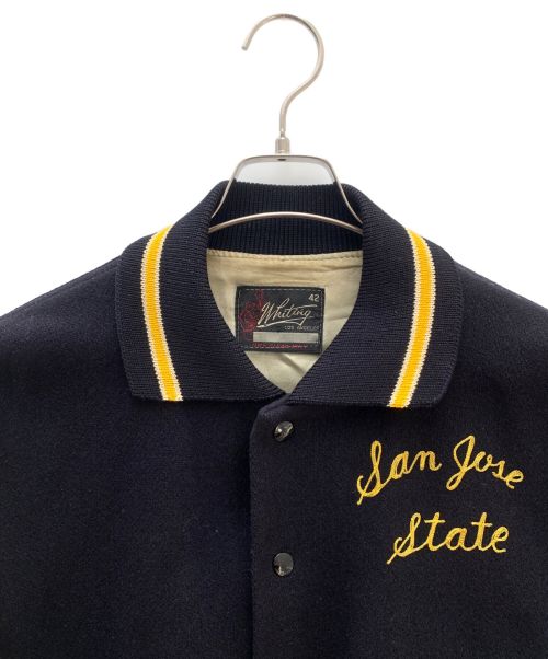 Whiting（ホワイティング）Whiting (ホワイティング) スタジャン ネイビー×ベージュ サイズ:42の古着・服飾アイテム