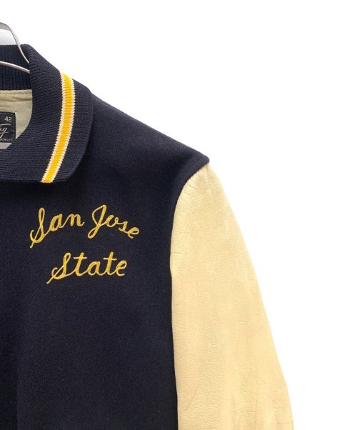 Whiting（ホワイティング）Whiting (ホワイティング) スタジャン ネイビー×ベージュ サイズ:42の古着・服飾アイテム