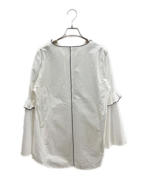 COEL（コエル）COEL (コエル) フレアスリーブパイピングブラウス ホワイト サイズ:FREEの古着・服飾アイテム