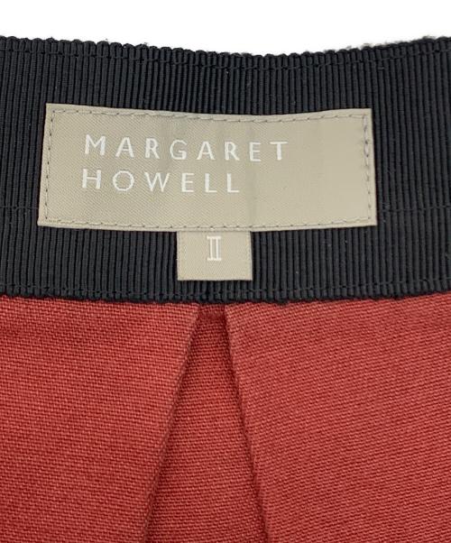 MARGARET HOWELL（マーガレットハウエル）MARGARET HOWELL (マーガレットハウエル) ミモレ丈ペイズリー柄スカート レッド×ブラック サイズ:Ｍの古着・服飾アイテム