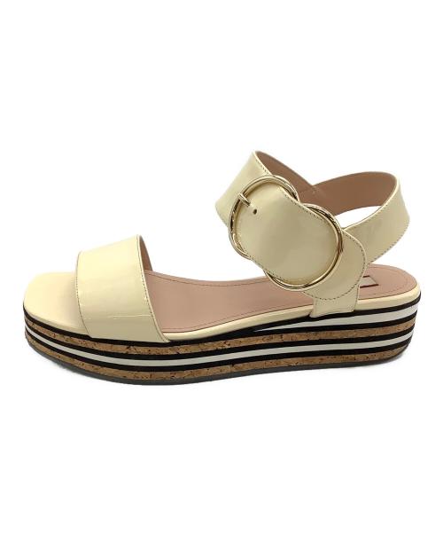 BALLY（バリー）BALLY (バリー) CASEY 30 ベージュ×ブラウン サイズ:23.5の古着・服飾アイテム