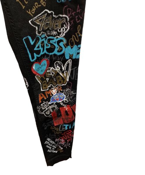 DOLCE & GABBANA（ドルチェ＆ガッバーナ）DOLCE & GABBANA (ドルチェ＆ガッバーナ) ペイントデニムパンツ ブラック サイズ:40の古着・服飾アイテム