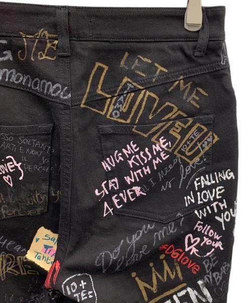 DOLCE & GABBANA（ドルチェ＆ガッバーナ）DOLCE & GABBANA (ドルチェ＆ガッバーナ) ペイントデニムパンツ ブラック サイズ:40の古着・服飾アイテム