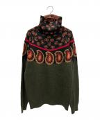 TOGA PULLAトーガ プルラ）の古着「ジャガードペイズリーニット」｜グリーン×ブラック