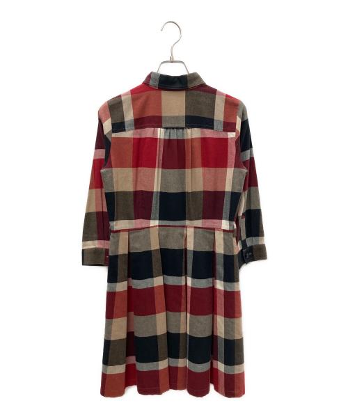 BLUE LABEL CRESTBRIDGE（ブルーレーベルクレストブリッジ）BLUE LABEL CRESTBRIDGE (ブルーレーベルクレストブリッジ) シャツワンピース レッド サイズ:36の古着・服飾アイテム