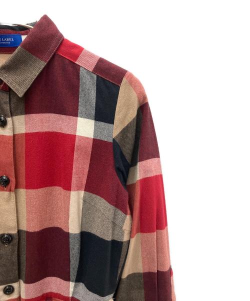 BLUE LABEL CRESTBRIDGE（ブルーレーベルクレストブリッジ）BLUE LABEL CRESTBRIDGE (ブルーレーベルクレストブリッジ) シャツワンピース レッド サイズ:36の古着・服飾アイテム