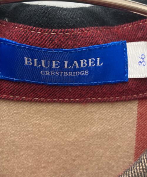 BLUE LABEL CRESTBRIDGE（ブルーレーベルクレストブリッジ）BLUE LABEL CRESTBRIDGE (ブルーレーベルクレストブリッジ) シャツワンピース レッド サイズ:36の古着・服飾アイテム