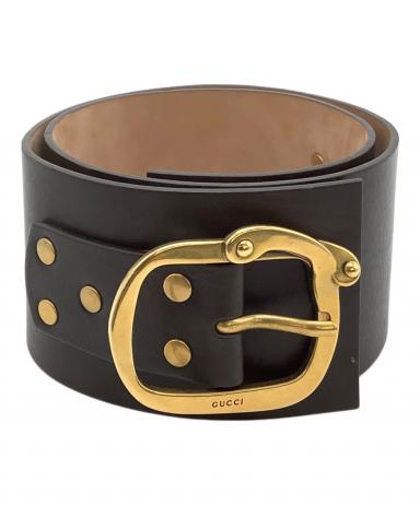中古・古着通販】GUCCI (グッチ) レザーベルト ブラウン サイズ:85