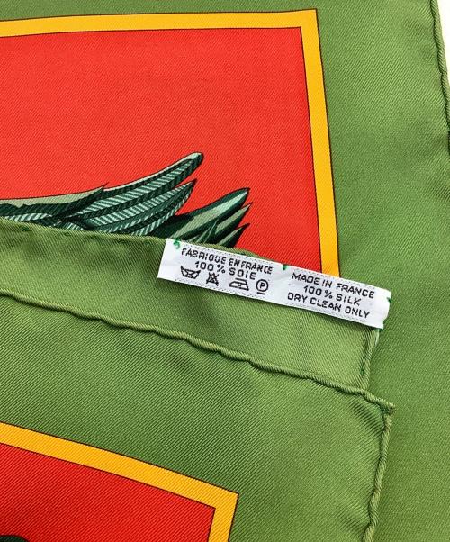 HERMES（エルメス）HERMES (エルメス) カレ90 IN SALZBURG レッド×グリーンの古着・服飾アイテム