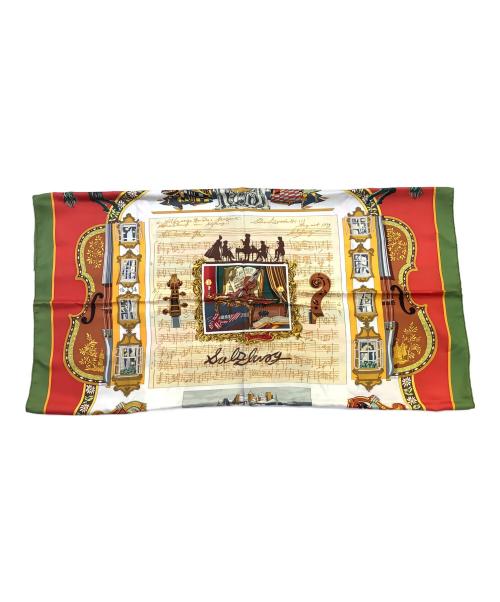 HERMES（エルメス）HERMES (エルメス) カレ90 IN SALZBURG レッド×グリーンの古着・服飾アイテム