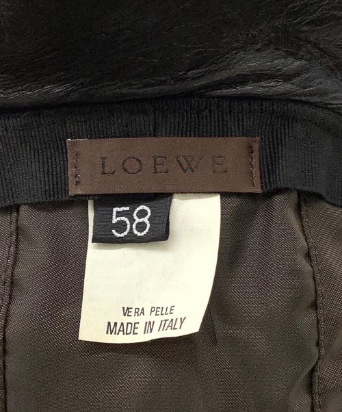 LOEWE（ロエベ）LOEWE (ロエベ) レザーハット ブラック サイズ:58の古着・服飾アイテム