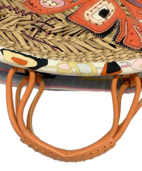 Emilio Pucci（エミリオ プッチ）Emilio Pucci (エミリオ プッチ) カゴバッグ ベージュ×オレンジの古着・服飾アイテム