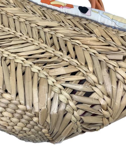 Emilio Pucci（エミリオ プッチ）Emilio Pucci (エミリオ プッチ) カゴバッグ ベージュ×オレンジの古着・服飾アイテム