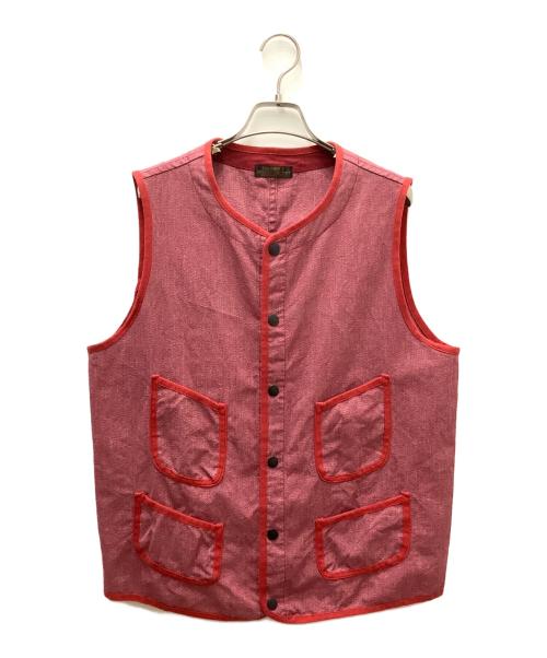 BROWN'S BEACH JACKET（ブラウンズビーチジャケット）BROWN'S BEACH JACKET (ブラウンズビーチジャケット) ビーチクロスベスト レッド サイズ:Lの古着・服飾アイテム