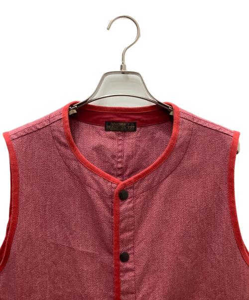 BROWN'S BEACH JACKET（ブラウンズビーチジャケット）BROWN'S BEACH JACKET (ブラウンズビーチジャケット) ビーチクロスベスト レッド サイズ:Lの古着・服飾アイテム