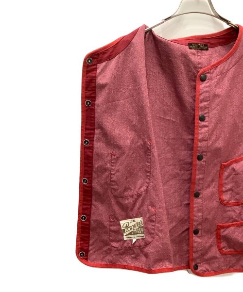 BROWN'S BEACH JACKET（ブラウンズビーチジャケット）BROWN'S BEACH JACKET (ブラウンズビーチジャケット) ビーチクロスベスト レッド サイズ:Lの古着・服飾アイテム