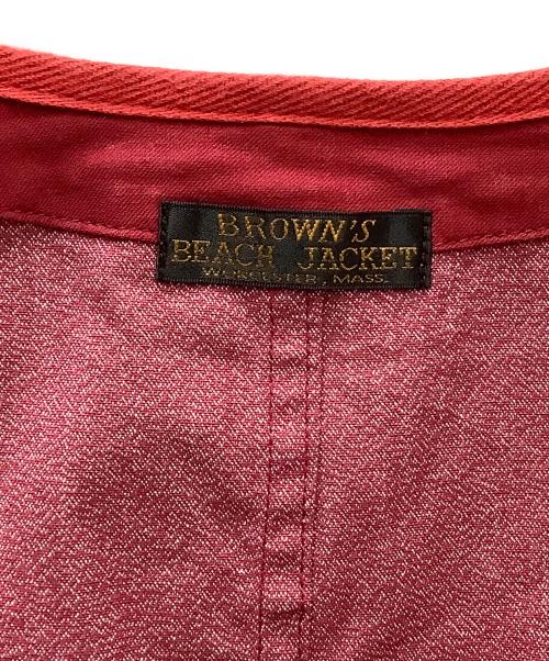 BROWN'S BEACH JACKET（ブラウンズビーチジャケット）BROWN'S BEACH JACKET (ブラウンズビーチジャケット) ビーチクロスベスト レッド サイズ:Lの古着・服飾アイテム