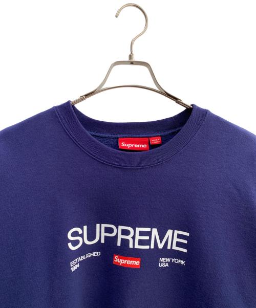 SUPREME（シュプリーム）Supreme (シュプリーム) 2024SS Established Crewneck ネイビー サイズ:XLの古着・服飾アイテム