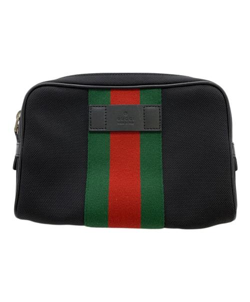 GUCCI（グッチ）GUCCI (グッチ) ボディバッグ ブラック×グリーン×レッドの古着・服飾アイテム