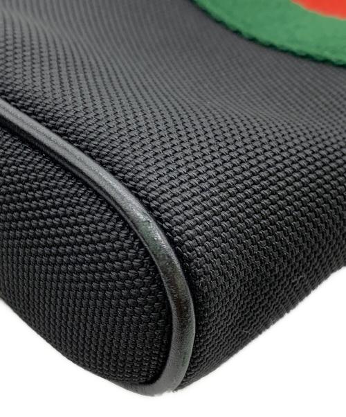 GUCCI（グッチ）GUCCI (グッチ) ボディバッグ ブラック×グリーン×レッドの古着・服飾アイテム