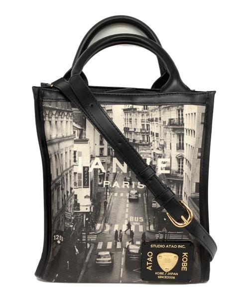 ATAO（アタオ）ATAO (アタオ) 2WAYバッグ エアキャンバス ブラック×ホワイトの古着・服飾アイテム