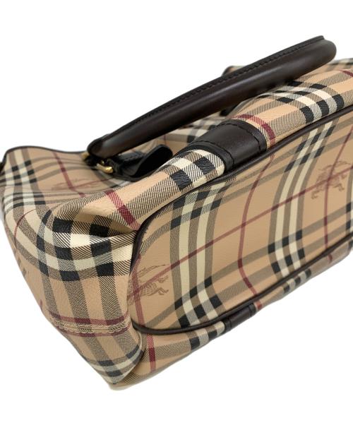 BURBERRY（バーバリー）BURBERRY (バーバリー) HAYMARKET NORTHFIELD TOTE ベージュ×ブラックの古着・服飾アイテム