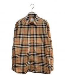 BURBERRY（バーバリー）の古着「長袖レギュラーカラーシャツ」｜ブラウン×ブラック