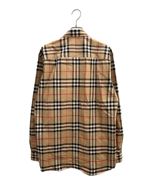 BURBERRY（バーバリー）BURBERRY (バーバリー) 長袖レギュラーカラーシャツ ブラウン×ブラック サイズ:Ｓの古着・服飾アイテム