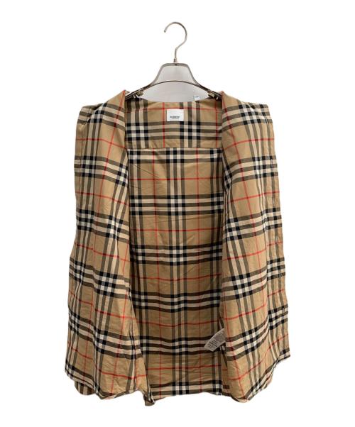 BURBERRY（バーバリー）BURBERRY (バーバリー) 長袖レギュラーカラーシャツ ブラウン×ブラック サイズ:Ｓの古着・服飾アイテム