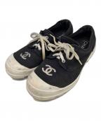 CHANELシャネル）の古着「キャンバススニーカー」｜ホワイト×ブラック