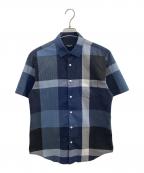 BLACK LABEL CRESTBRIDGEブラックレーベル クレストブリッジ）の古着「シアサッカーシャツ」｜ブルー×ネイビー