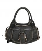 Salvatore Ferragamoサルヴァトーレ フェラガモ）の古着「ガンチーニムートンバッグ」｜モカ×ブラック