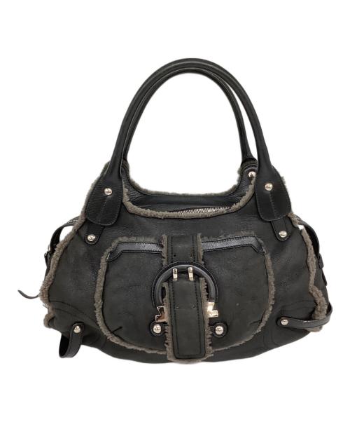 Salvatore Ferragamo（サルヴァトーレ フェラガモ）Salvatore Ferragamo (サルヴァトーレ フェラガモ) ガンチーニムートンバッグ モカ×ブラックの古着・服飾アイテム