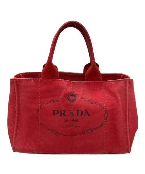 PRADA（プラダ）PRADA (プラダ) ハンドバッグ カナパ レッドの古着・服飾アイテム